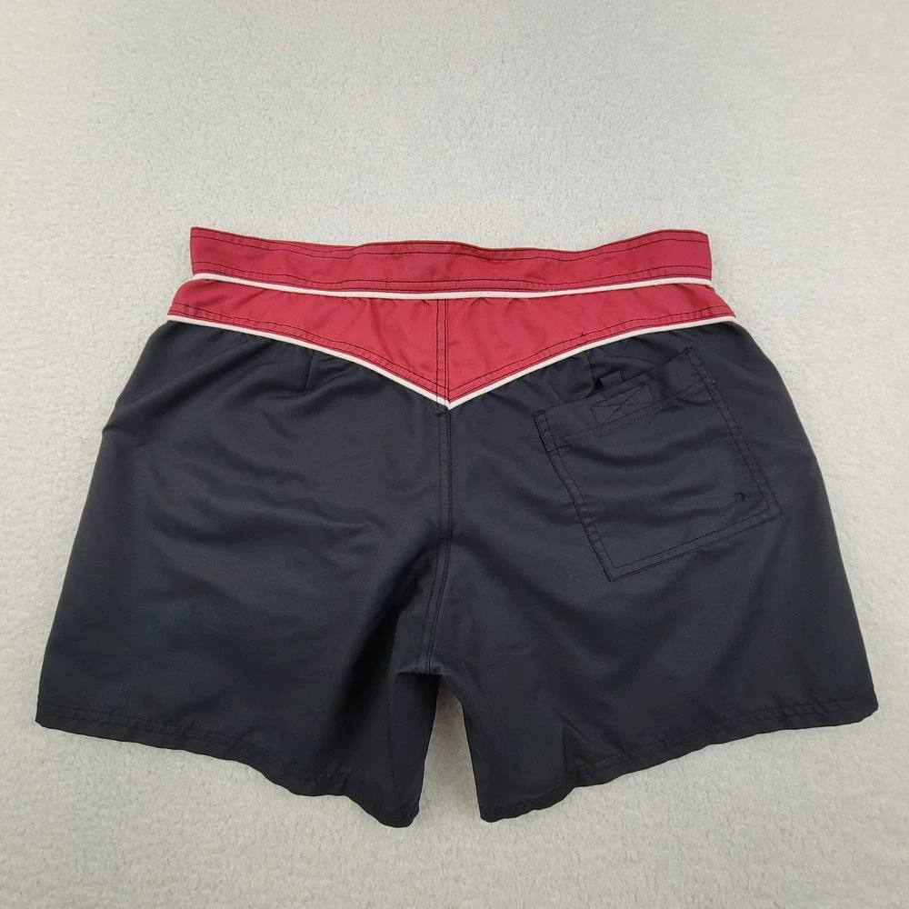Grigio Sport‎ Swim Shorts Mens Large Red Black Board Trunks Made in Italy Mesh